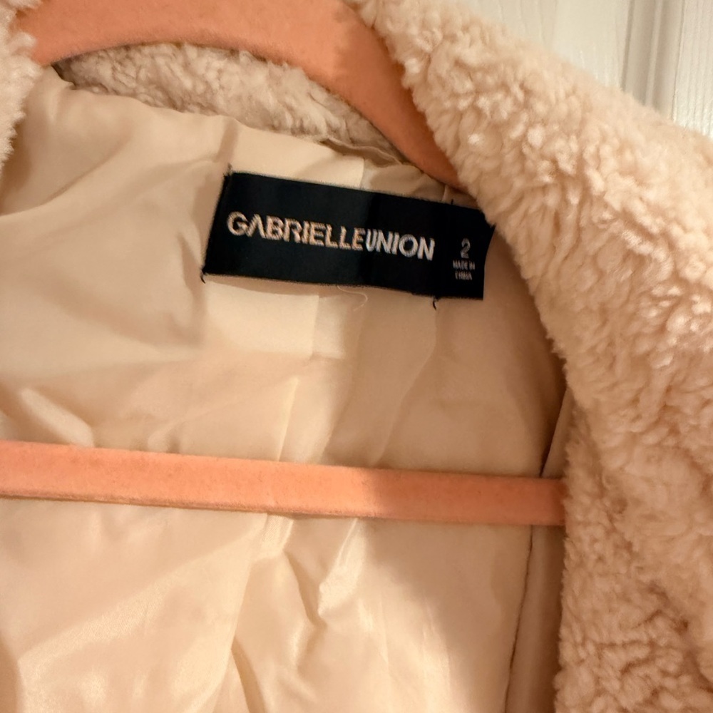 Xolani Faux Leather Patch Sherpa Coat - Picture 3 of 10